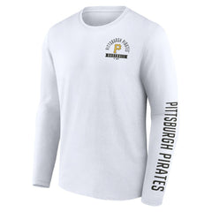 Pittsburgh Pirates Fanatics Press Box Long Sleeve T-Shirt - White T-shirts