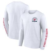 Washington Nationals Fanatics Press Box Long Sleeve T-Shirt - White T-shirts