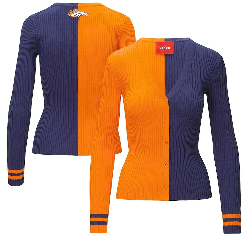 Denver Broncos STAUD Women's Cargo Sweater - Orange/Navy