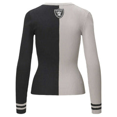 Las Vegas Raiders STAUD Women's Cargo Sweater - Silver/Black