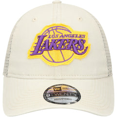 Los Angeles Lakers Rough Edge Logo Trucker 9TWENTY Adjustable Hat Cream - New Era
