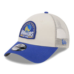 Golden State Warriors Throwback Patch Trucker 9FORTY Adjustable Hat Khaki/Royal - New Era outlet