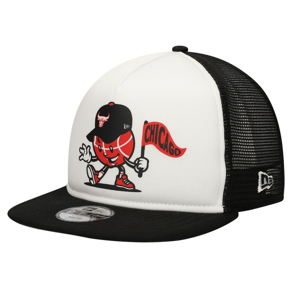 Chicago Bulls Youth Court Sport Mascot 9FIFTY Snapback Hat White/Black - New Era outlet