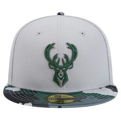 Milwaukee Bucks Active Color Camo Visor 59FIFTY Fitted Hat Gray - New Era outlet