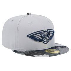 New Orleans Pelicans Active Color Camo Visor 59FIFTY Fitted Hat Gray - New Era