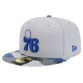 Philadelphia 76ers Active Color Camo Visor 59FIFTY Fitted Hat Gray - New Era