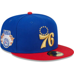 Philadelphia 76ers Gameday Gold Pop Stars 59FIFTY Fitted Hat Royal/Red - New Era