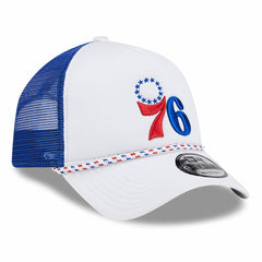 Philadelphia 76ers Court Sport Foam A-Frame 9FORTY Adjustable Trucker Hat White/Royal - New Era
