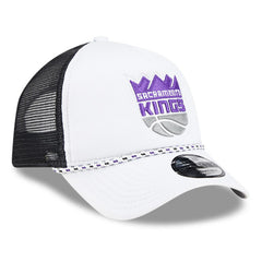 Sacramento Kings Court Sport Foam A-Frame 9FORTY Adjustable Trucker Hat White/Black - New Era
