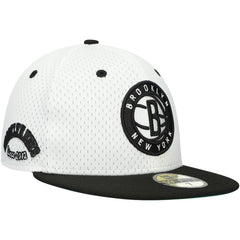 Brooklyn Nets Throwback 2Tone 59FIFTY Fitted Hat White/Black - New Era