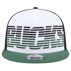 Milwaukee Bucks Throwback Gradient Tech Font 9FIFTY Snapback Hat White/Hunter Green - New Era