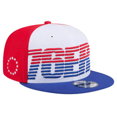 Philadelphia 76ers Throwback Gradient Tech Font 9FIFTY Snapback Hat White/Royal - New Era