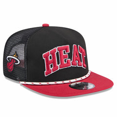 Miami Heat Throwback Team Arch Golfer Snapback Hat Black/Red - New Era