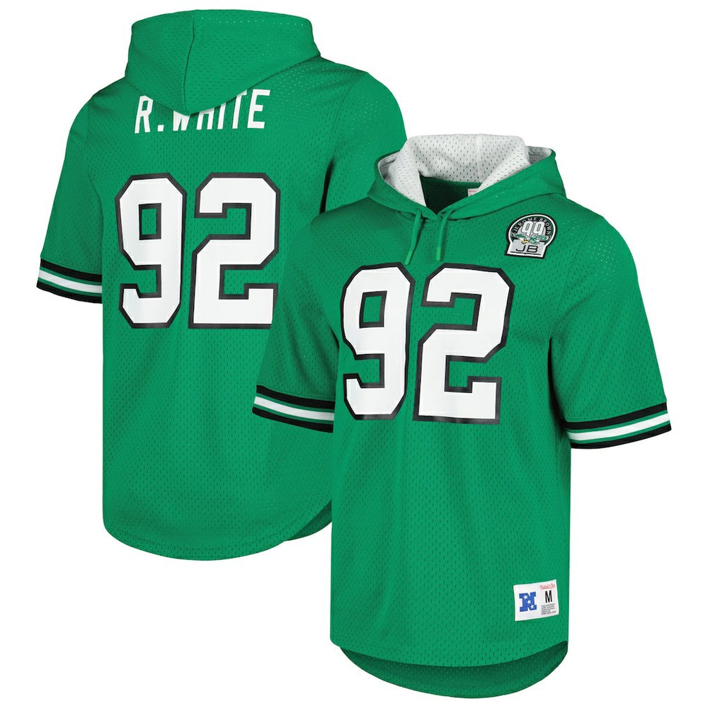 Reggie White Philadelphia Eagles Retired Player Name & Number Mesh Hoodie T-Shirt - Kelly Green Hoodies