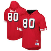 Jerry Rice San Francisco 49ers Retired Player Name & Number Mesh Hoodie T-Shirt - Scarlet Hoodies