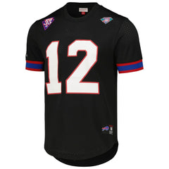 Jim Kelly Buffalo Bills Retired Player Name & Number Mesh Top - Black Tops