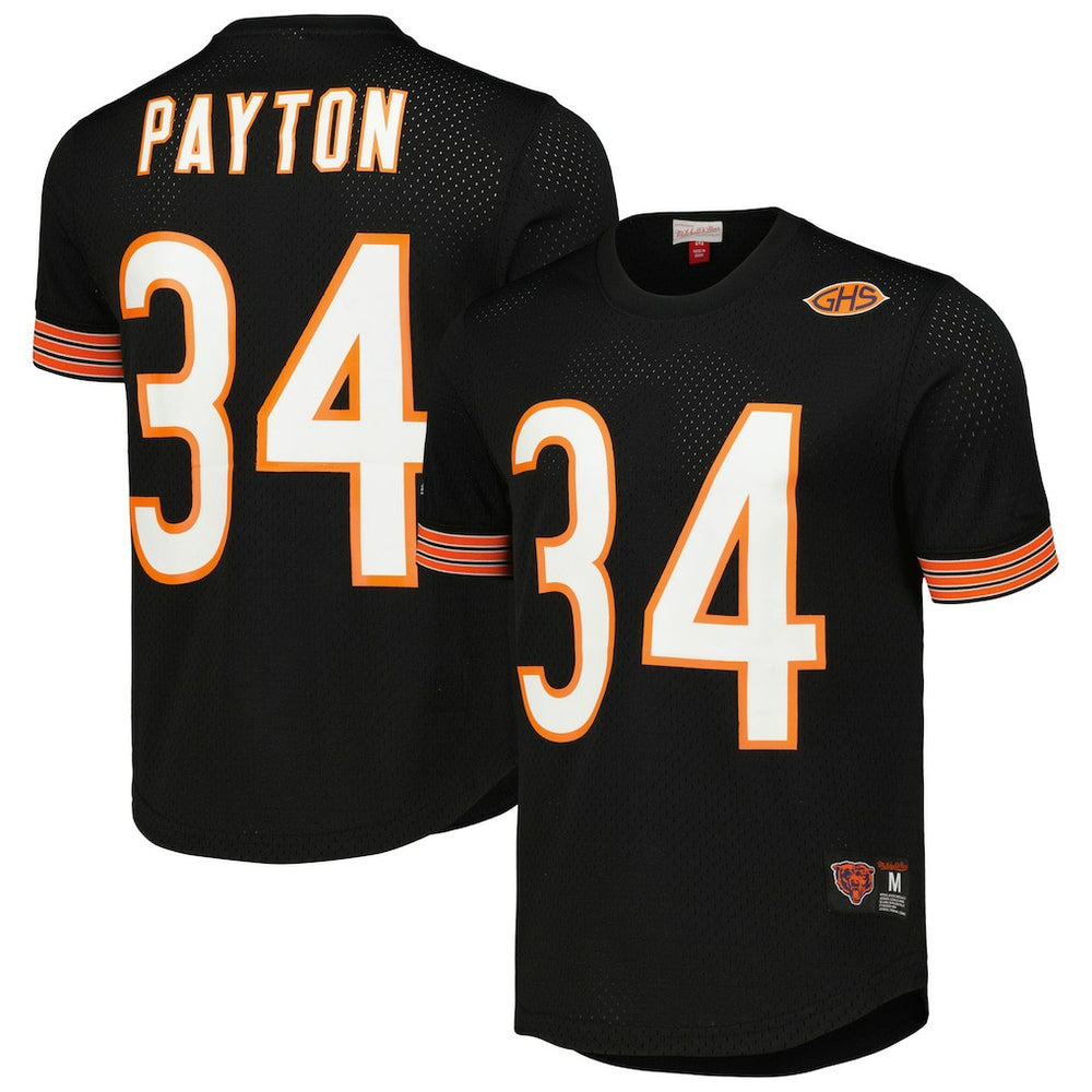 Walter Payton Chicago Bears Retired Player Name & Number Mesh Top - Black Tops