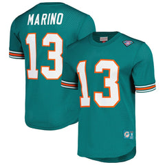 Dan Marino Miami Dolphins Retired Player Name & Number Mesh Top - Aqua Tops