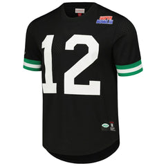 Joe Namath New York Jets Retired Player Name & Number Mesh Top - Black Tops