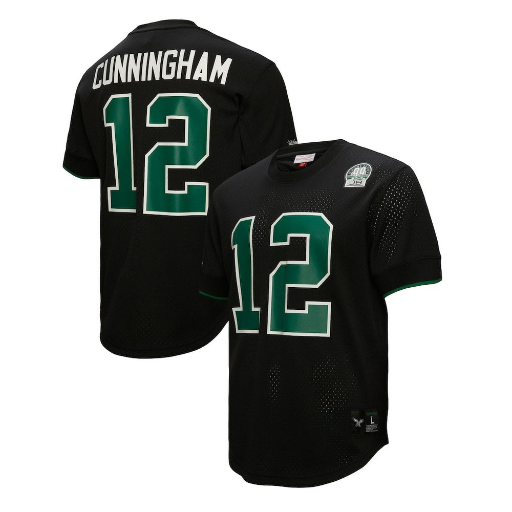 Randall Cunningham Philadelphia Eagles Retired Player Name & Number Mesh Top - Black Tops