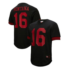 Joe Montana San Francisco 49ers Retired Player Name & Number Mesh Top - Black Tops