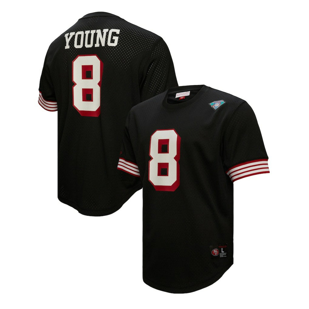 Steve Young San Francisco 49ers Retired Player Name & Number Mesh Top - Black Tops