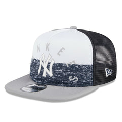 New York Yankees New Era Team Foam Front A-Frame Trucker 9FIFTY Snapback Hat - White/Gray Hats