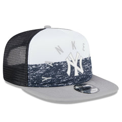 New York Yankees New Era Team Foam Front A-Frame Trucker 9FIFTY Snapback Hat - White/Gray Hats
