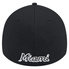 Miami Marlins New Era Active Dash Mark 39THIRTY Flex Hat - Black Hats