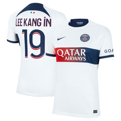 Lee Kang In Paris Saint-Germain Women's 2023/24 Away Stadium Replica Player Jersey White - Nike