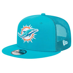 Miami Dolphins New Era Main Trucker 9FIFTY Snapback Hat - Aqua Hats