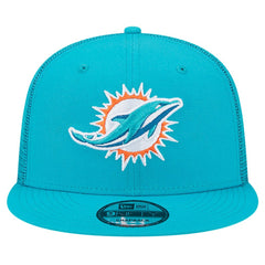 Miami Dolphins New Era Main Trucker 9FIFTY Snapback Hat - Aqua Hats