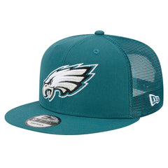 Philadelphia Eagles New Era Main Trucker 9FIFTY Snapback Hat - Midnight Green Hats