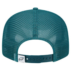 Philadelphia Eagles New Era Main Trucker 9FIFTY Snapback Hat - Midnight Green Hats