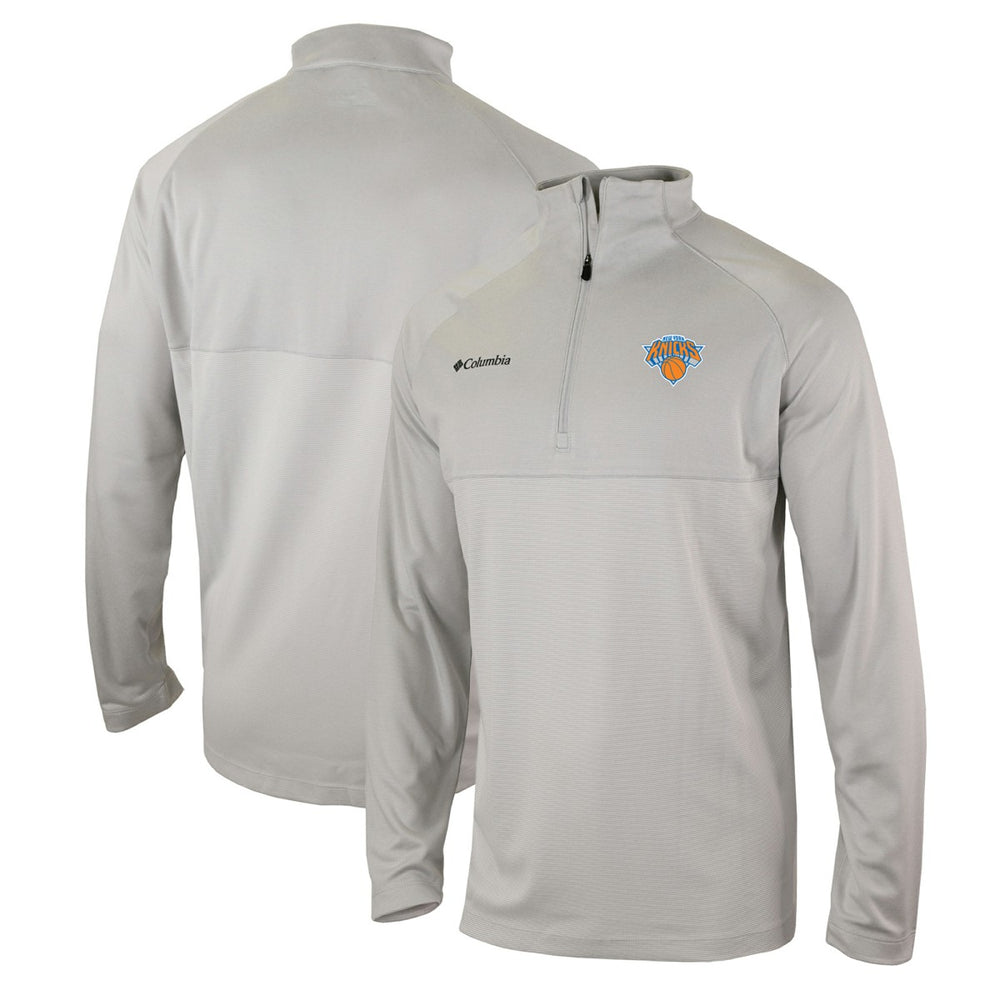 New York Knicks Omni-Wick Rockin' It Quarter-Zip Pullover Top Heather Gray - Columbia