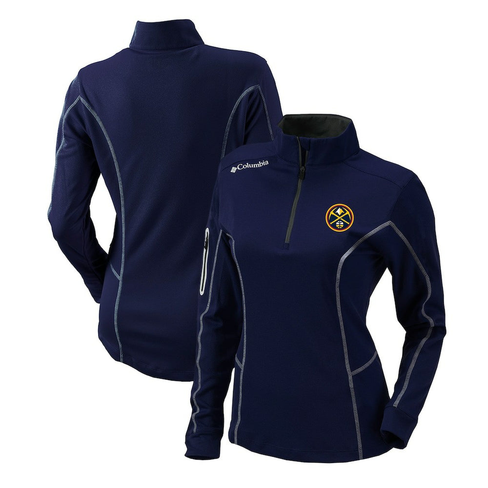 Denver Nuggets Women's Omni-Wick Shotgun Quarter-Zip Pullover Top Navy - Columbia