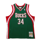 Giannis Antetokounmpo Milwaukee Bucks 2013/14 Hardwood Classics Swingman Jersey Hunter Green - Mitchell & Ness outlet