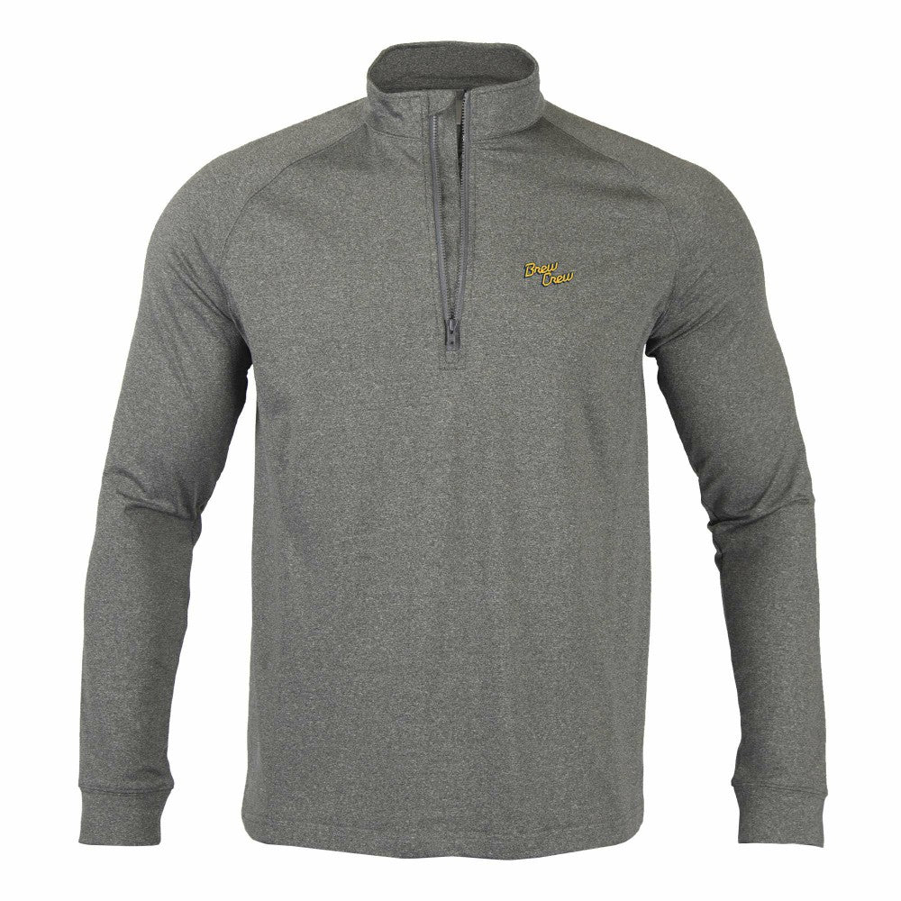 Milwaukee Brewers Levelwear City Connect Calibre Insignia Core Quarter-Zip Pullover Top - Heather Charcoal Pullover