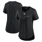 Tampa Bay Rays Nike Women's Big Swoosh Tri-Blend Scoop Neck T-Shirt - Black T-shirts