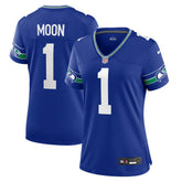 Warren Moon Seattle Seahawks Women's Throwback Retired Player Game Jersey - Royal Jerseys