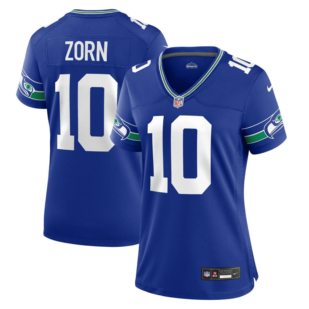 Jim Zorn Seattle Seahawks Women's Throwback Retired Player Game Jersey - Royal Jerseys