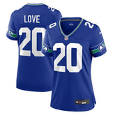 Julian Love Seattle Seahawks Women's Throwback Player Game Jersey - Royal Jerseys