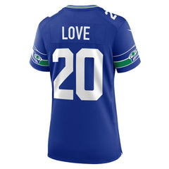 Julian Love Seattle Seahawks Women's Throwback Player Game Jersey - Royal Jerseys