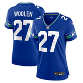 Tariq Woolen Seattle Seahawks Women's Throwback Player Game Jersey - Royal Jerseys