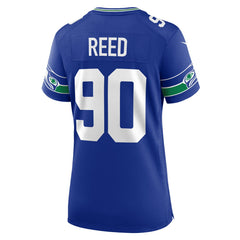 Jarran Reed Seattle Seahawks Women's Throwback Player Game Jersey - Royal Jerseys