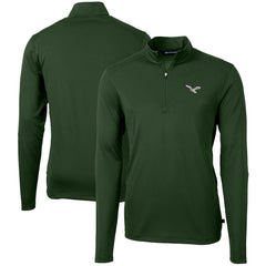Philadelphia Eagles Cutter & Buck Virtue Eco Pique Recycled Quarter-Zip Pullover - Hunter Green Pullover