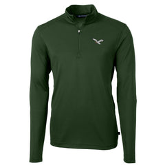 Philadelphia Eagles Cutter & Buck Virtue Eco Pique Recycled Quarter-Zip Pullover - Hunter Green Pullover