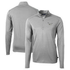 Philadelphia Eagles Cutter & Buck Virtue Eco Pique Recycled Quarter-Zip Pullover - Silver Pullover