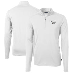 Philadelphia Eagles Cutter & Buck Virtue Eco Pique Recycled Quarter-Zip Pullover - White Pullover