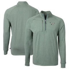 Philadelphia Eagles Cutter & Buck Adapt Eco Knit Heathered Recycled Quarter-Zip Pullover - Heather Green Pullover